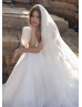 V Neck Ivory Organza Sexy Wedding Dress